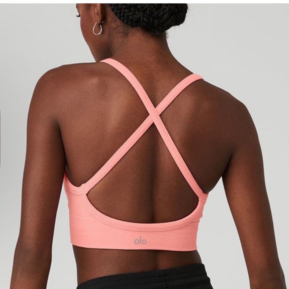 NWT ALO Seamless Ribbed Low Back Bra - Picture 2 of 5